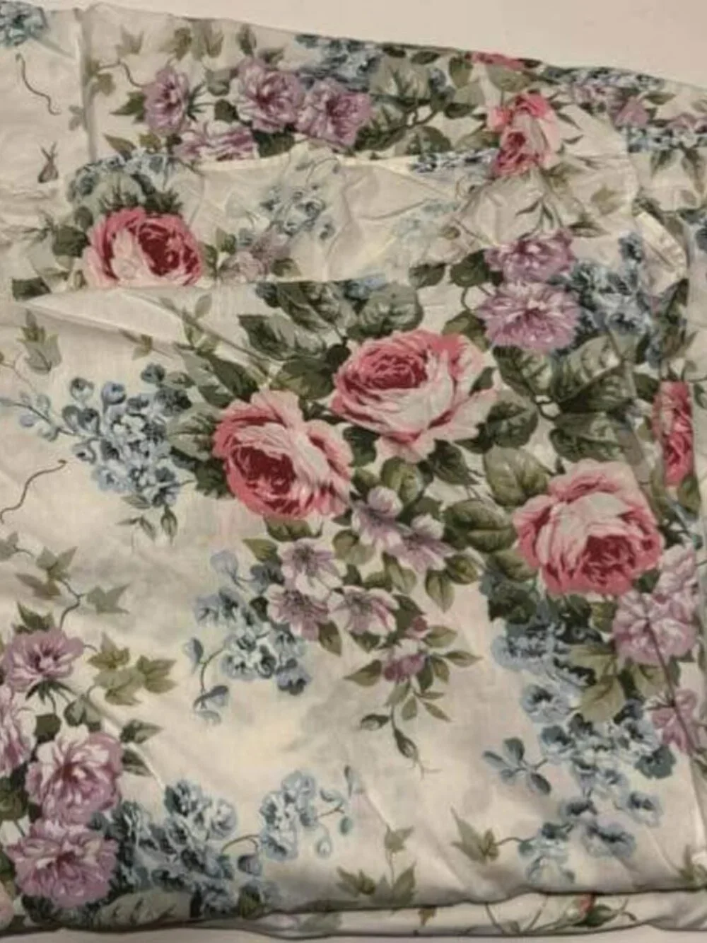 Vintage English Rose Floral Print FULL Duvet Cover Bed Set with 2 Shams